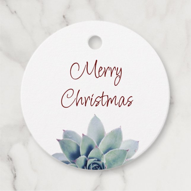 Weihnachtswüste Botanisches Party Sukkulent Geschenkanhänger (Vorderseite)