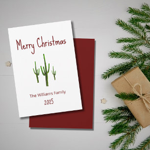 Weihnachtswüste Südwest-Saguaro-Kaktus Feiertagskarte