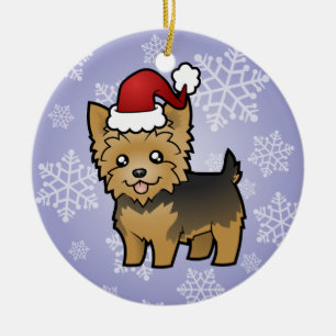 Weihnachtsyorkshire-Terrier (kurzes Haar kein Keramik Ornament