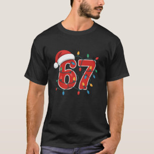 Weihnachtszahl 67 Xmas-Lichter Santa Sechsundsiebz T-Shirt