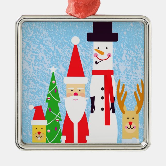 Weihnachtszahlen Silbernes Ornament (Vorne)