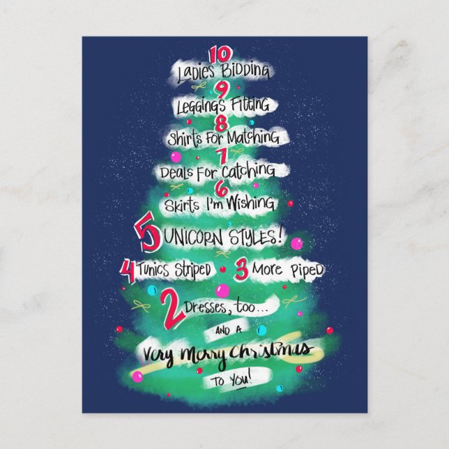 Weihnachtszählung Feiertagspostkarte (Vorderseite)