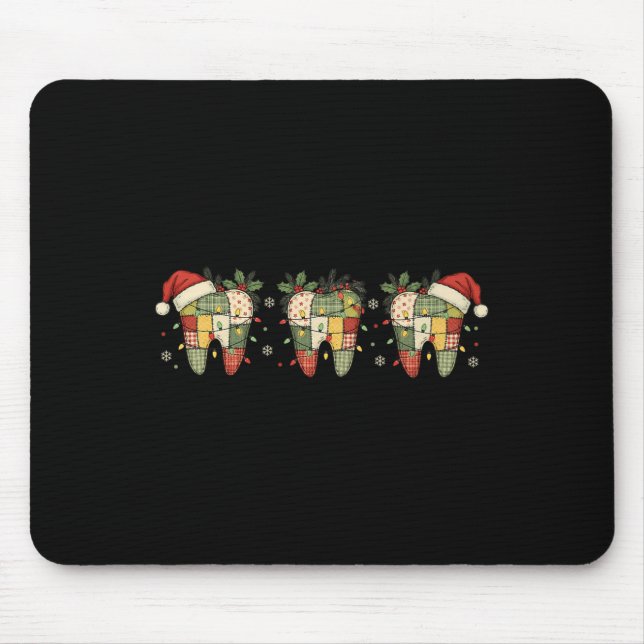 Weihnachtszahnärztin oder Zahnarztassistentin Mousepad (Vorne)