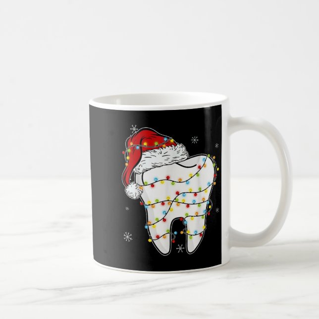 Weihnachtszähne Dentist Xmas Lights Weihnachtsmann Kaffeetasse (Rechts)
