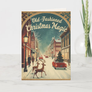 Weihnachtszauber alter Zeiten; Festliche Grüße Feiertagskarte