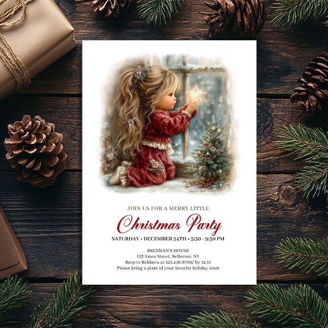 Weihnachtszauber Einladung Minimale Gemütliche Sze (Christmas Magic Invitation Minimal Cozy Scene Art)
