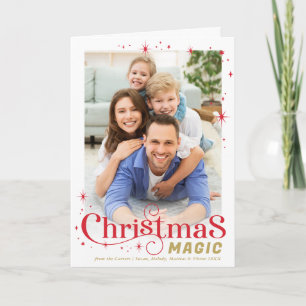 WEIHNACHTSZAUBER-FOTO festliche süße Typografie ro Feiertagskarte