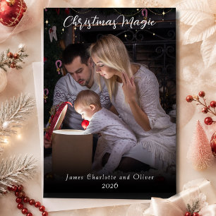 Weihnachtszauber Foto Script Typografie Overlay Feiertagskarte