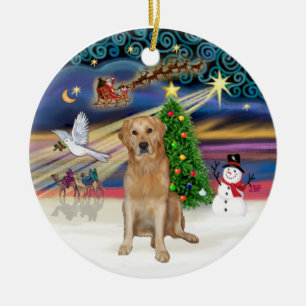 Weihnachtszauber - Golden Retriever (Hündin) Keramikornament
