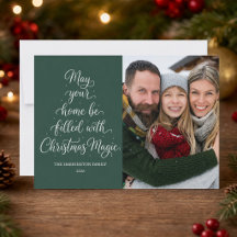 Weihnachtszauber Grüne Familienfoto-Feier