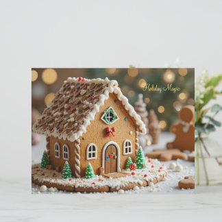 Weihnachtszauber in einem Zuckerhäuschen Briefbogen