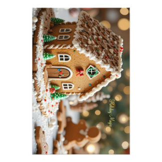 Weihnachtszauber in einem Zuckerhäuschen Fotodruck