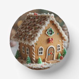 Weihnachtszauber in einem Zuckerhäuschen Pappteller