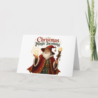 Weihnachtszauber kommt - Zauberer Weihnachtsmann Dankeskarte