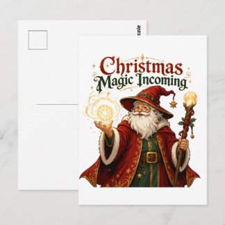 Weihnachtszauber kommt - Zauberer Weihnachtsmann Postkarte
