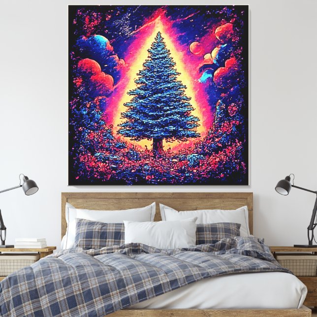 Weihnachtszauber-Kunstprint Leinwanddruck (Insitu (Schlafzimmer))