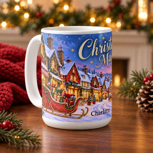 Weihnachtszauber Schneedorflandschlitten Kaffeetasse