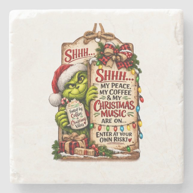 Weihnachtszauber Steinuntersetzer (Vorderseite)