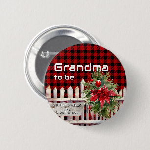 Weihnachtszaun Buffalo Plaid werdende Oma Button