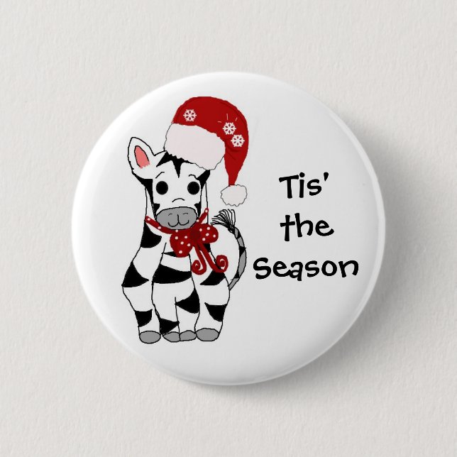 Weihnachtszebra Button (Vorderseite)