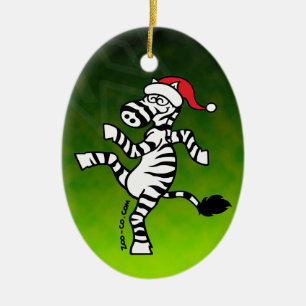 WeihnachtsZebra Keramik Ornament