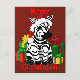 Weihnachtszebra-Postkarte Feiertagspostkarte