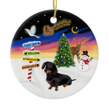 Weihnachtszeichen - Schwarzbrauner Dachshund #14