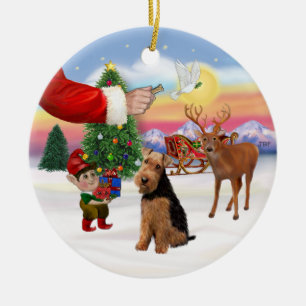 Weihnachtszeichen - Welsh Terrier Keramikornament