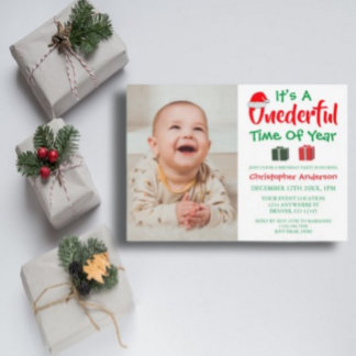 Weihnachtszeit 1. Geburtstag Einladung