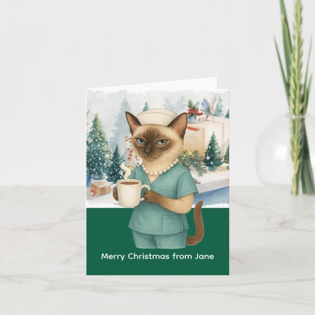 Weihnachtszeit am Arbeitsplatz Karte (Vorderseite)