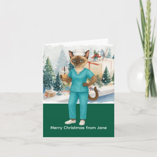 Weihnachtszeit am Arbeitsplatz Karte (Vorderseite)