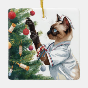 Weihnachtszeit am Arbeitsplatz Keramikornament