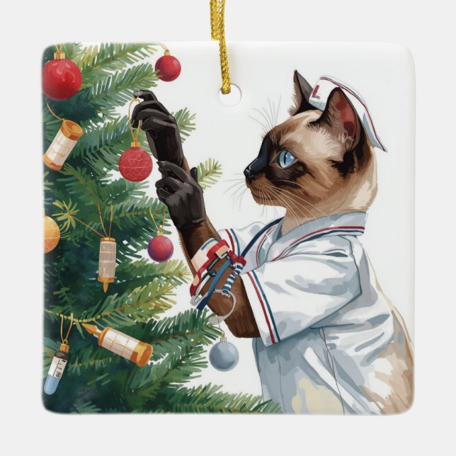 Weihnachtszeit am Arbeitsplatz Keramikornament (Vorderseite)