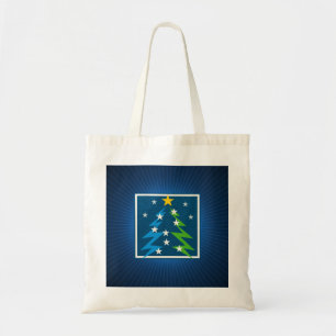 Weihnachtszeit-Blauhintergrund Tragetasche