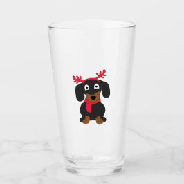 Weihnachtszeit-Dackel Glas