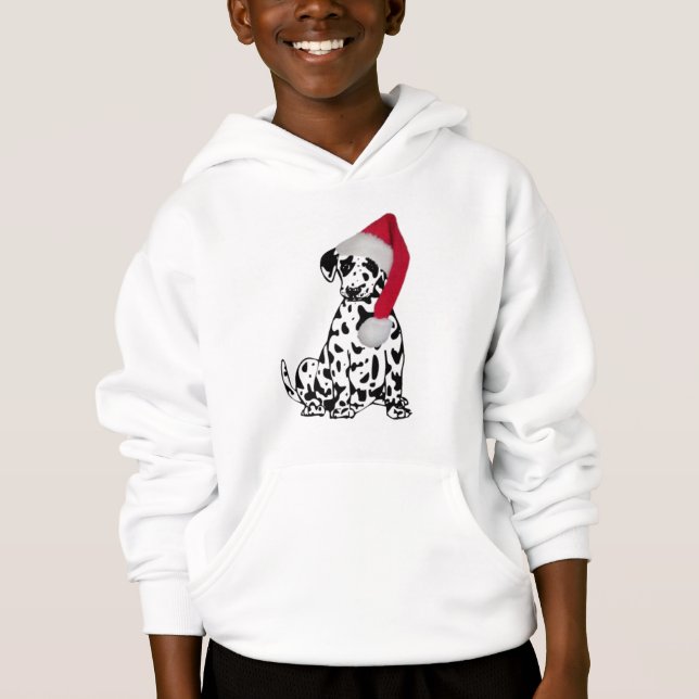 Weihnachtszeit-Dalmatiner Hoodie (Vorderseite)