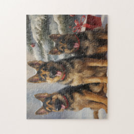 Weihnachtszeit des deutschen Hirten Puzzle