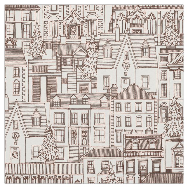 Weihnachtszeit dunkelbraune Perle Stoff (Muster)