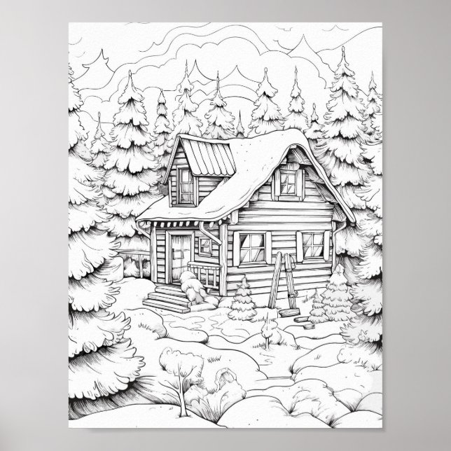 Weihnachtszeit-Farbplakat Poster (Vorne)