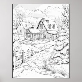 Weihnachtszeit-Farbplakat Poster