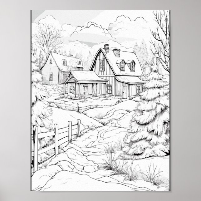 Weihnachtszeit-Farbplakat Poster (Vorne)