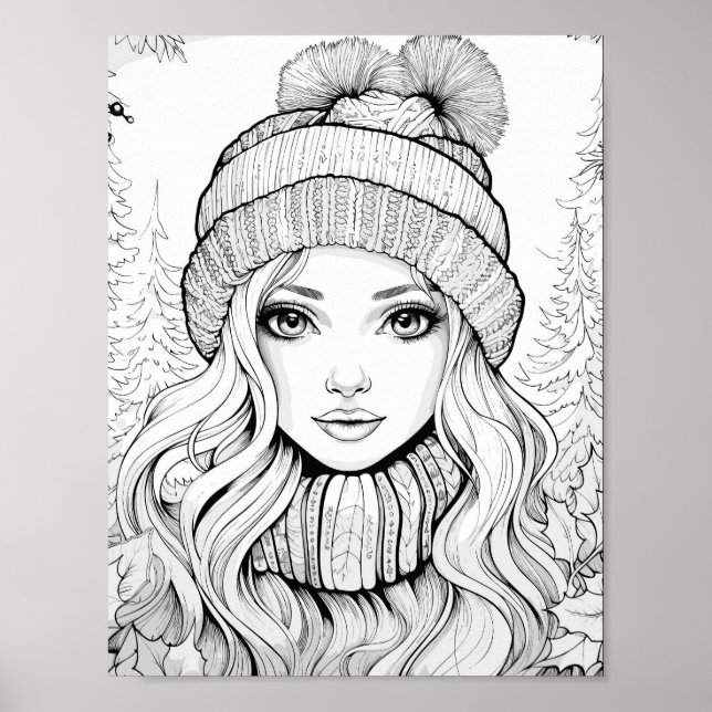 Weihnachtszeit-Farbplakat Poster (Vorne)