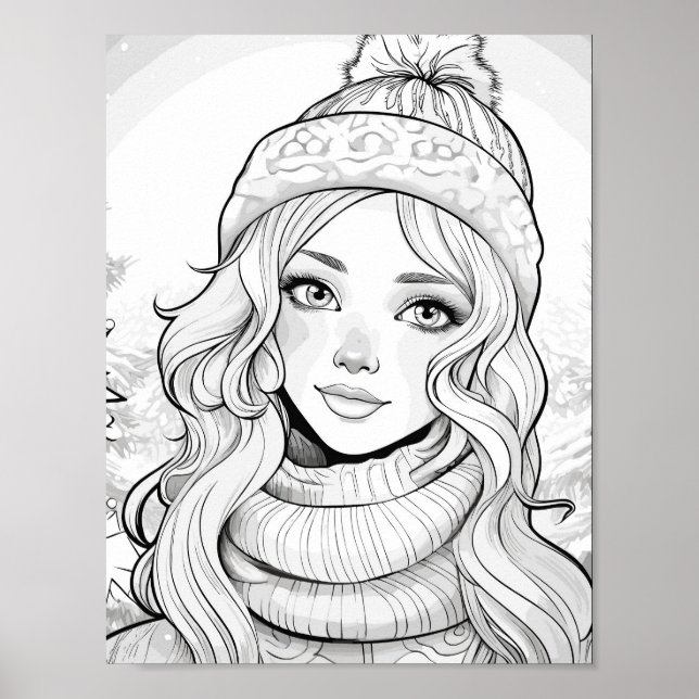 Weihnachtszeit-Farbplakat Poster (Vorne)