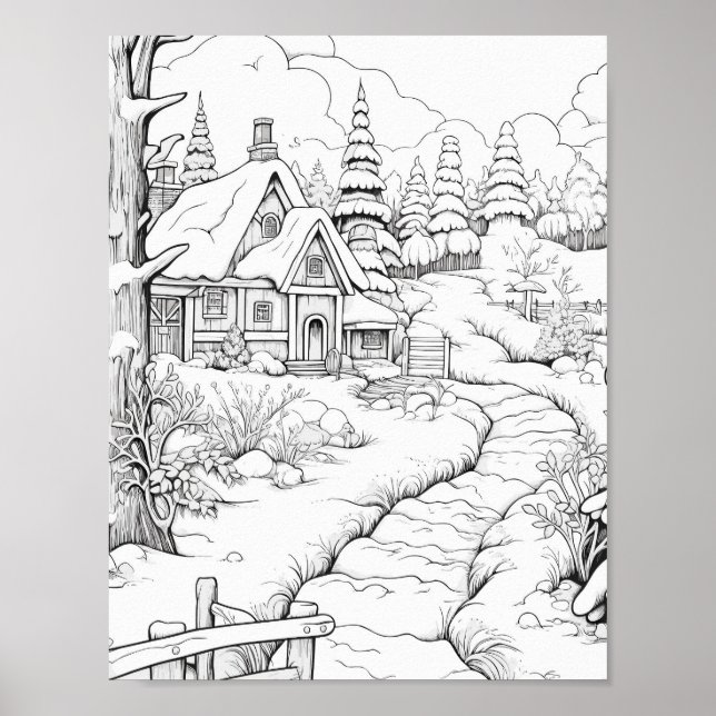 Weihnachtszeit-Farbplakat Poster (Vorne)