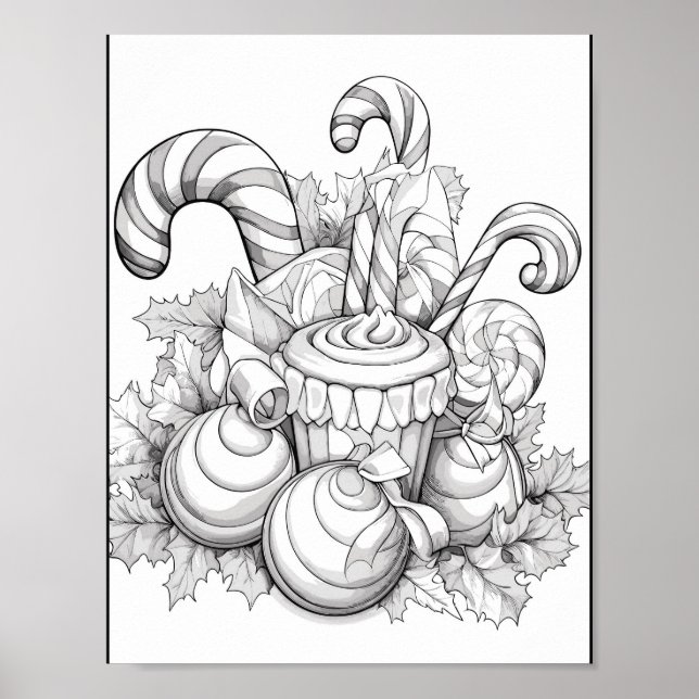 Weihnachtszeit-Farbplakat Poster (Vorne)