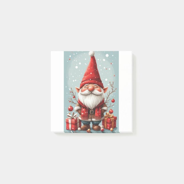 Weihnachtszeit-Gnom Post-it Klebezettel (Vorderseite)