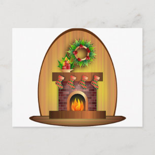 Weihnachtszeit Grüße Socken Kamin Feiertagspostkarte
