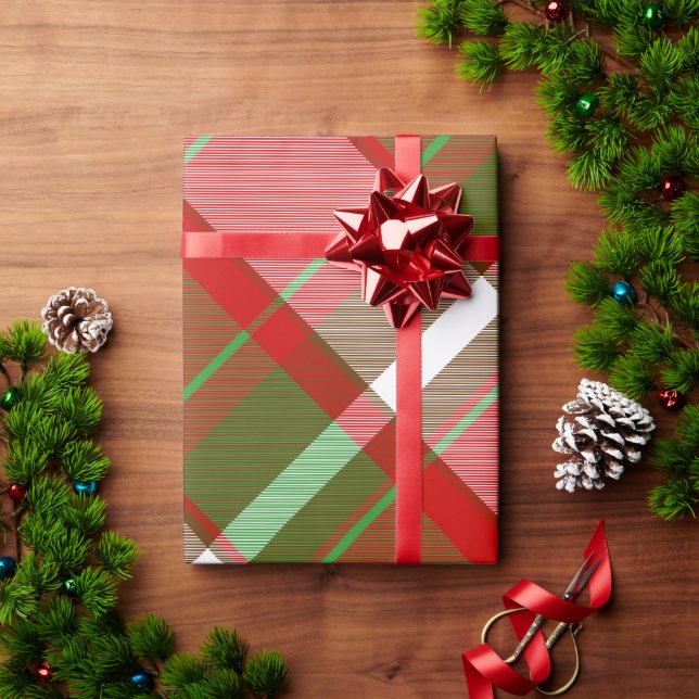 Weihnachtszeit Heute Kariert Geschenkpapier (Feiertagsgeschenk)