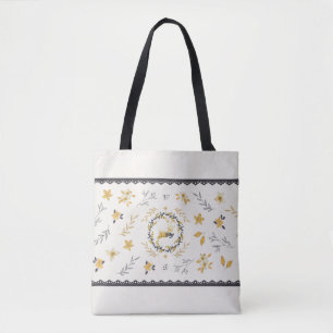 Weihnachtszeit Hirsch Gelbe Creme Blumen Blau