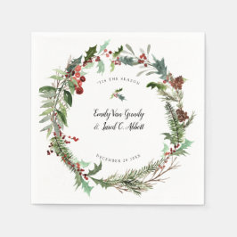 Weihnachtszeit Hochzeit Weiß Serviette